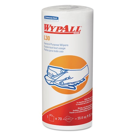 Wypall Wipes, White, Paper, General Purpose, 11" x 10.4", Unscented, 10.5" W. x 412-05843